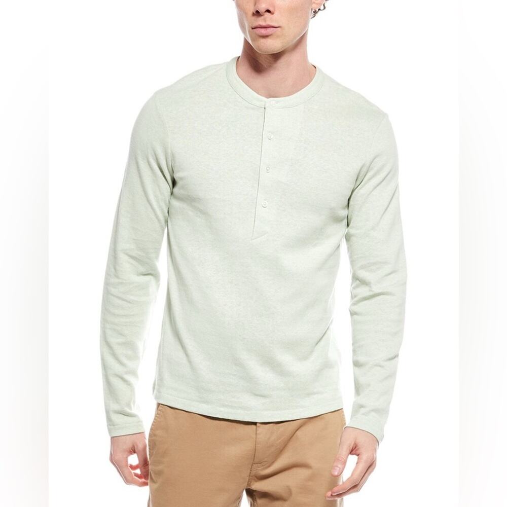 Billy Reid Louis Henley Shirt Men's Green S